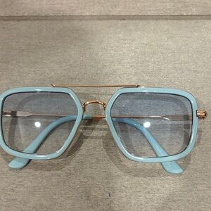 Free People Blue and Gold Sunglasses